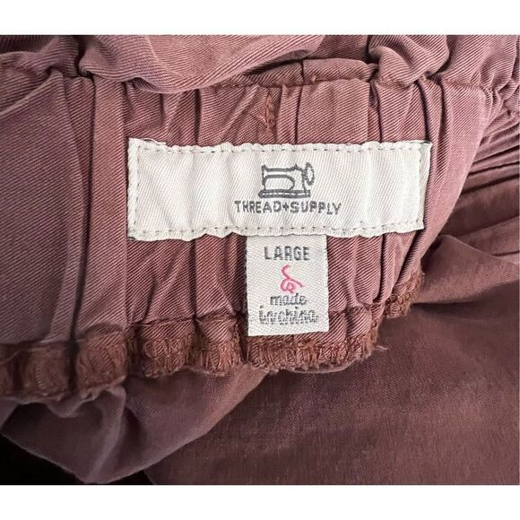 Thread and Supply Mauve Colored Flowy Pants With Belt - Picture 3 of 5